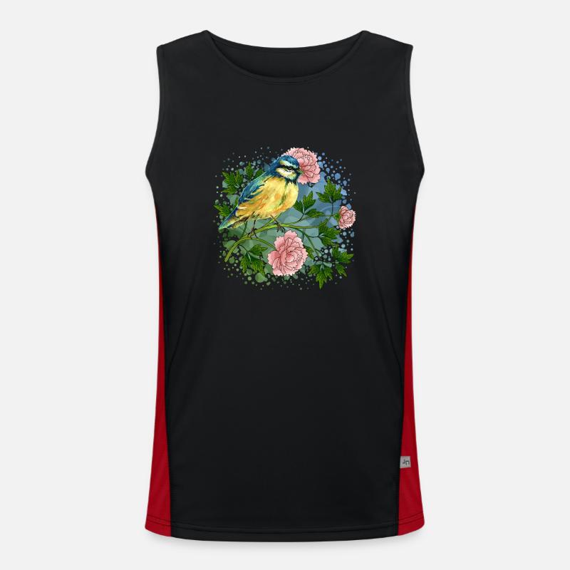Bunter Vogel Funktionelles Kontrast-Tank Top für Männer 