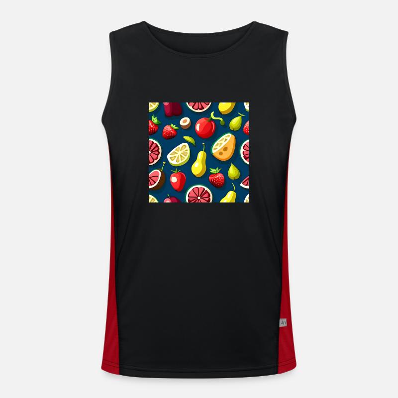 Frucht-Medley-Genuss-Muster Funktionelles Kontrast-Tank Top für Männer 