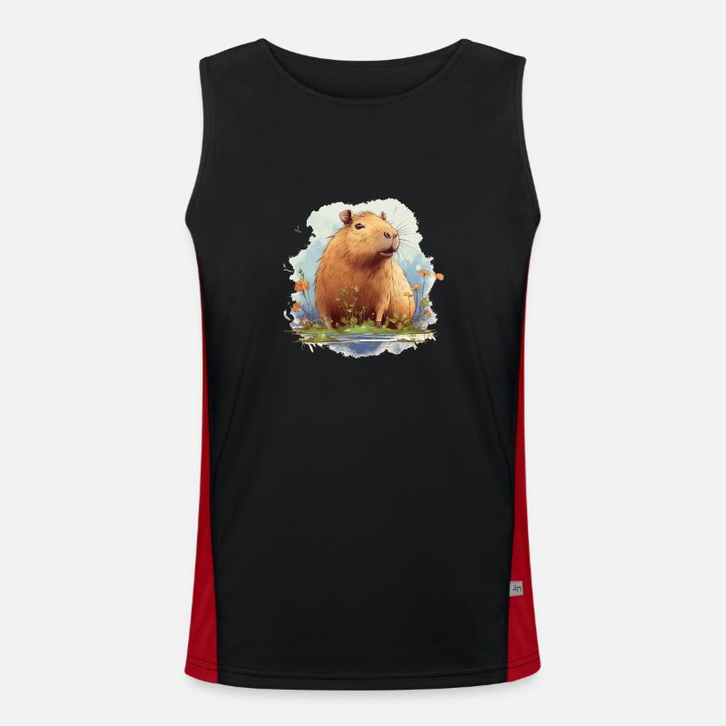 Capybara - sweet - trend - capybara - gift Men's Functional Contrast Tank Top 