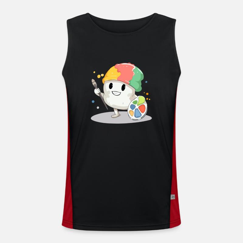 Icko the painter - Men's Functional Contrast Tank Top  - black/red
