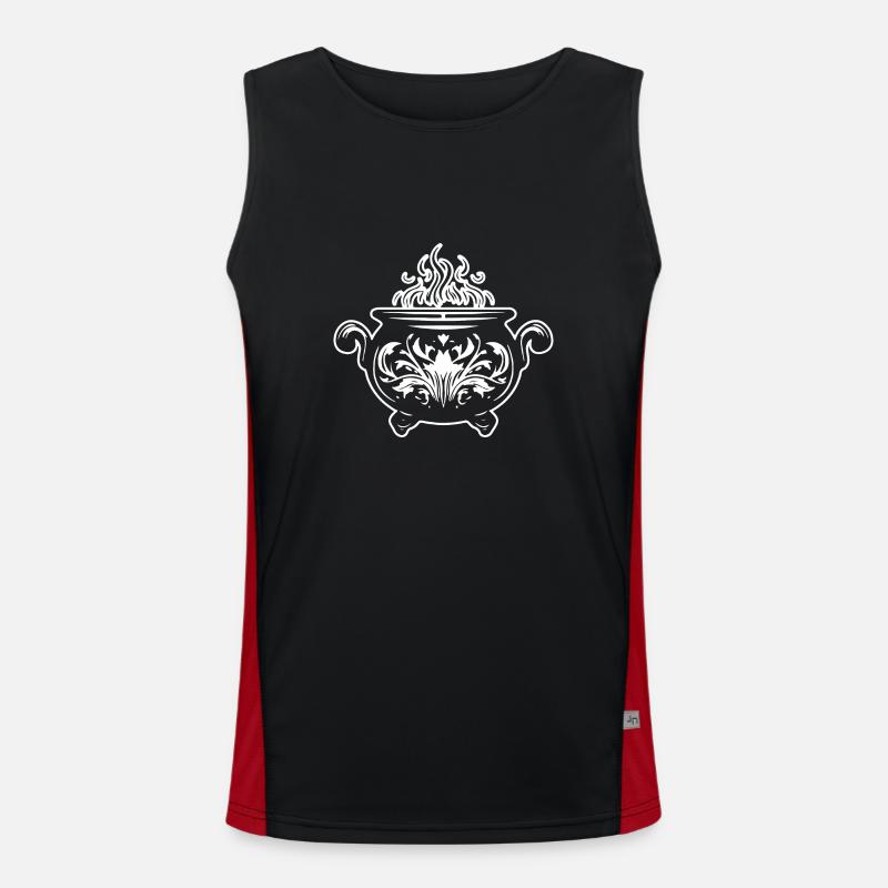Cauldron Magical Witch Halloween Men's Functional Contrast Tank Top 