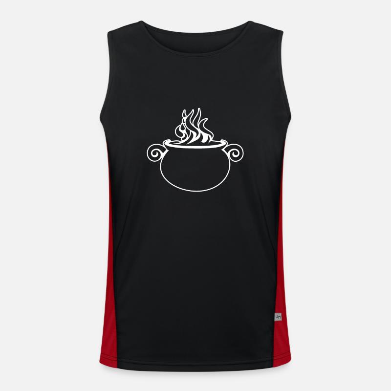 Cauldron Magical Witch Halloween Men's Functional Contrast Tank Top 