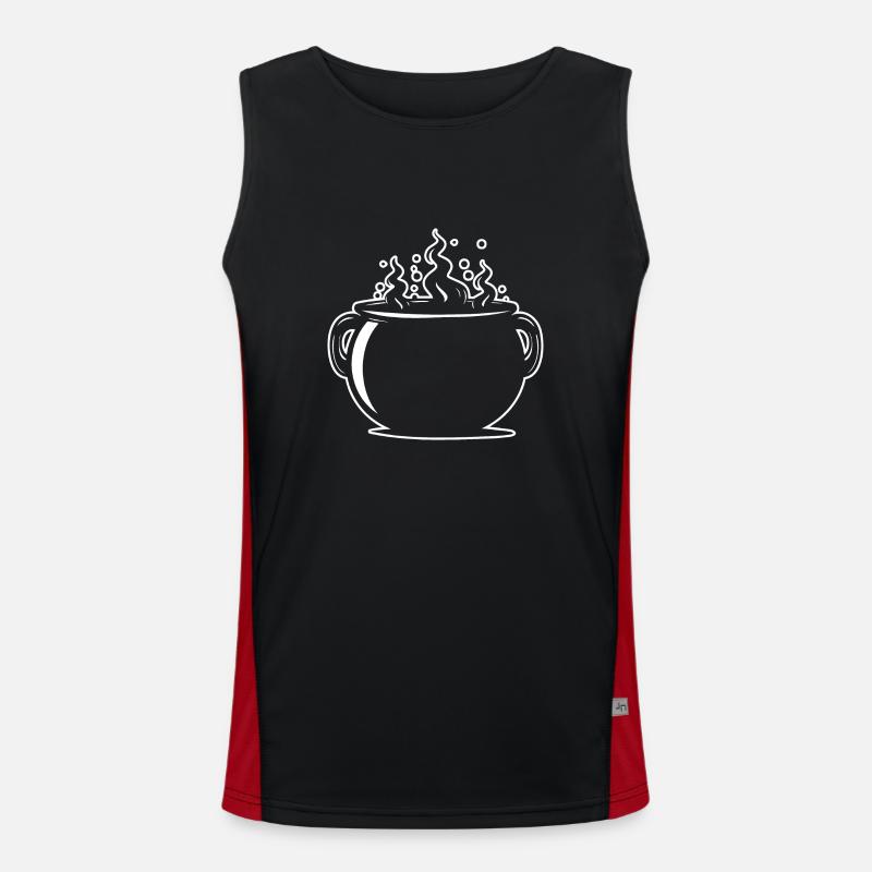 Cauldron Magical Witch Halloween Men's Functional Contrast Tank Top 