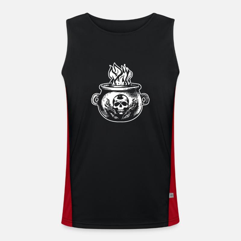 Cauldron Magical Witch Halloween Men's Functional Contrast Tank Top 