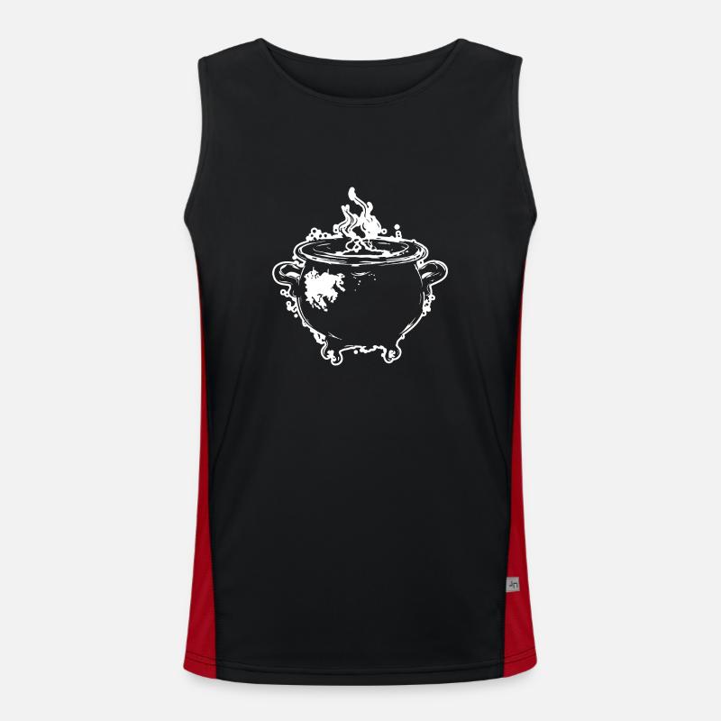 Cauldron Magical Witch Halloween Men's Functional Contrast Tank Top 
