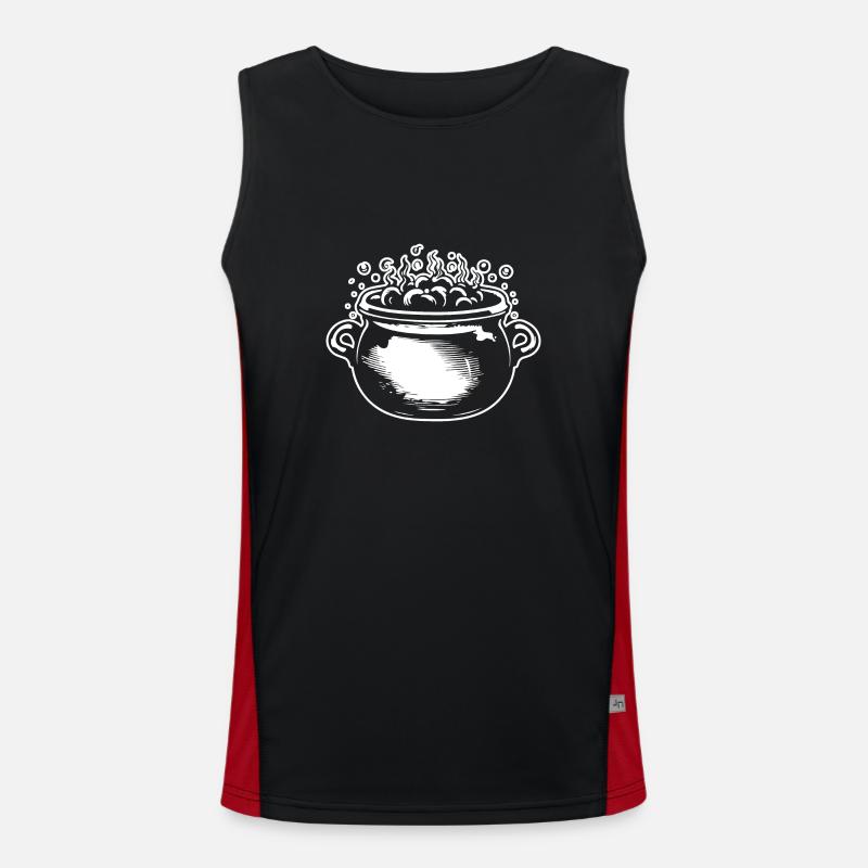 Cauldron Magical Witch Halloween Men's Functional Contrast Tank Top 