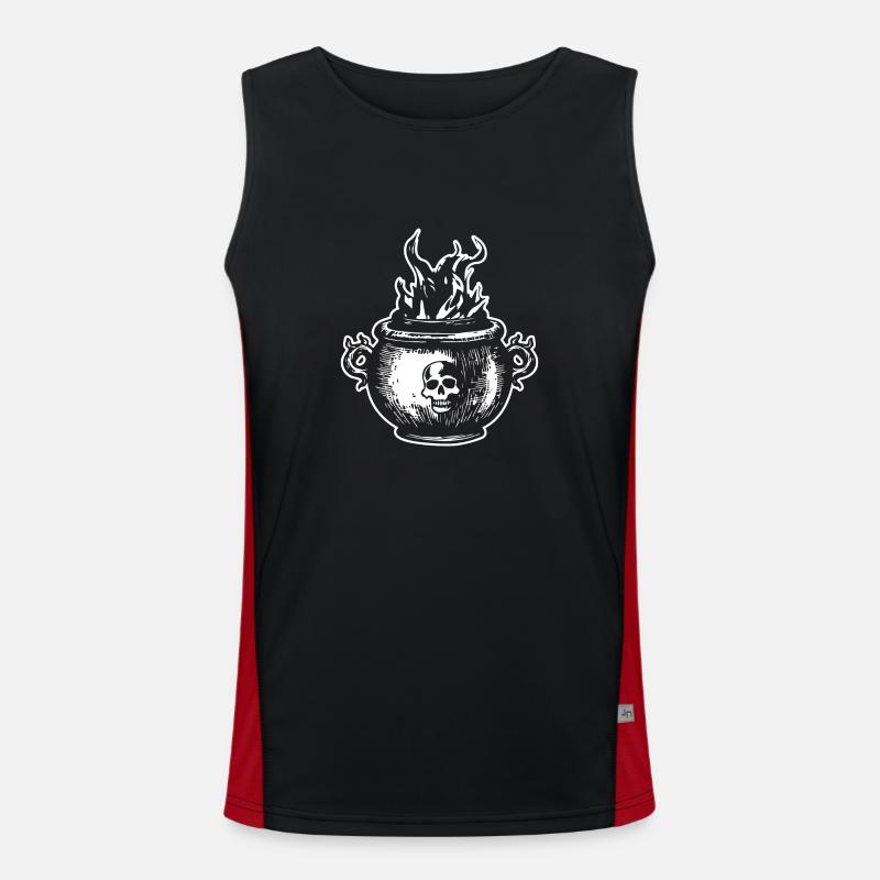Cauldron Magical Witch Halloween Men's Functional Contrast Tank Top 