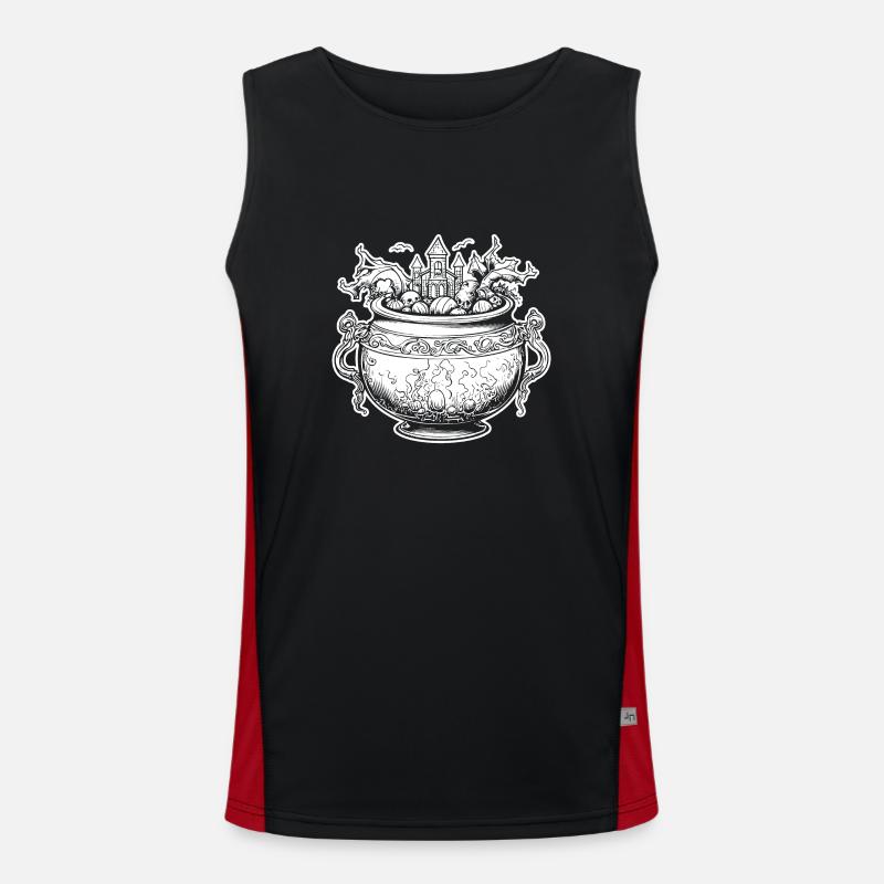 Cauldron Magical Witch Halloween Men's Functional Contrast Tank Top 