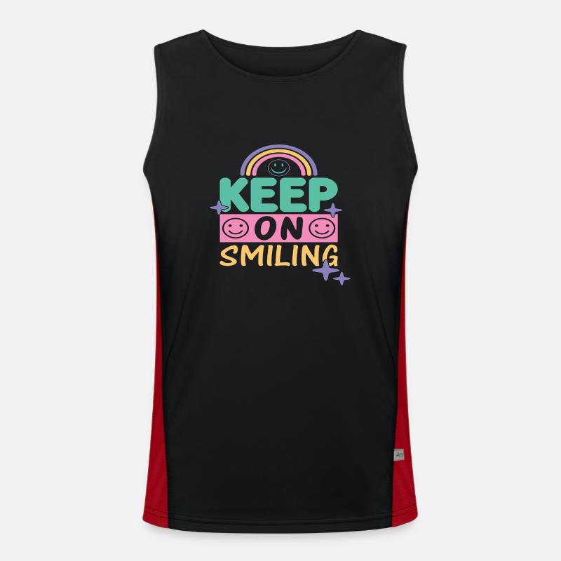 Keep On Smiling Men's Functional Contrast Tank Top 