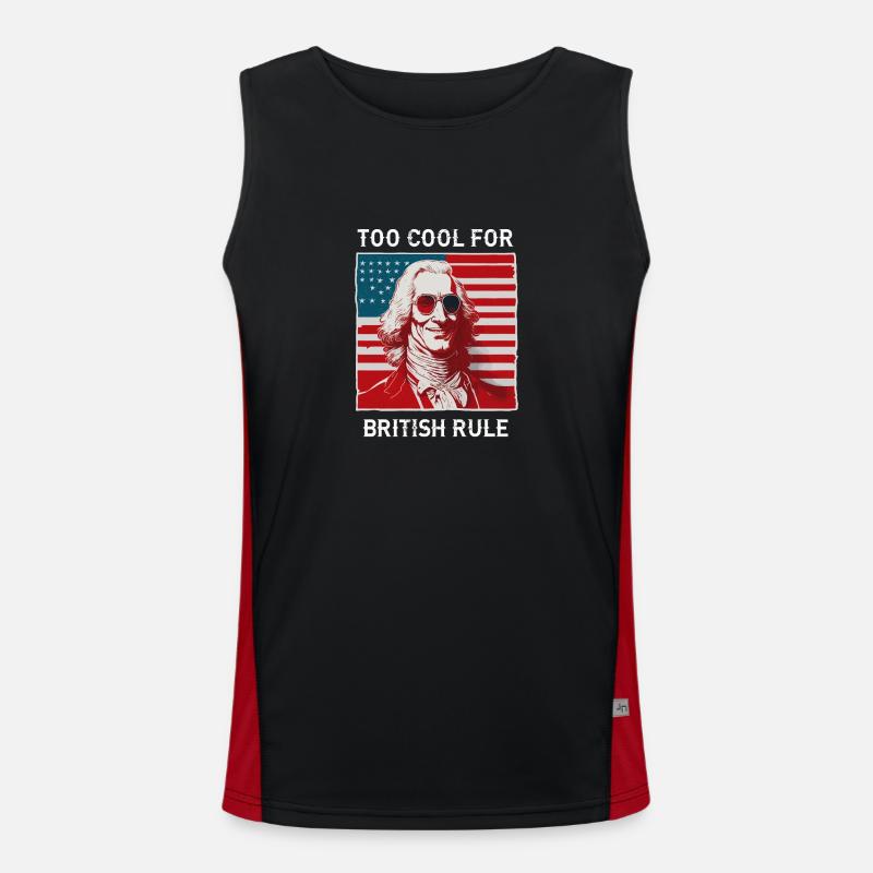 TOO COOL FOR BRITISH RULE | GEORGE Washington Funktionelles Kontrast-Tank Top für Männer 