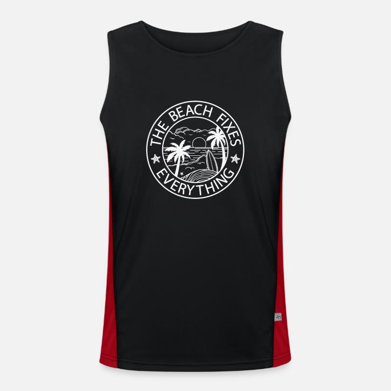 The Beach Fixes Everything Funktionelles Kontrast-Tank Top für Männer 