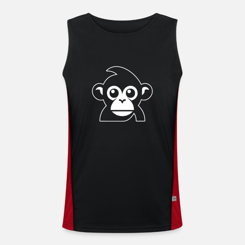 Monkey Monkey Monkey Face Jungle - Men's Functional Contrast Tank Top  - black/red