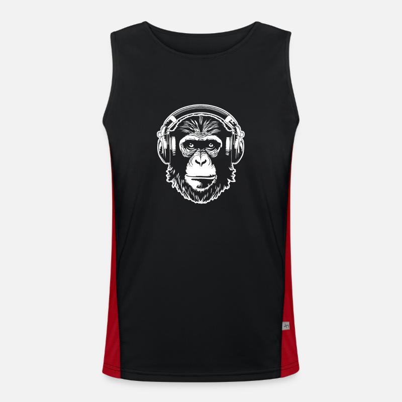 Monkey Monkey Monkey Face Jungle - Men's Functional Contrast Tank Top - black/red