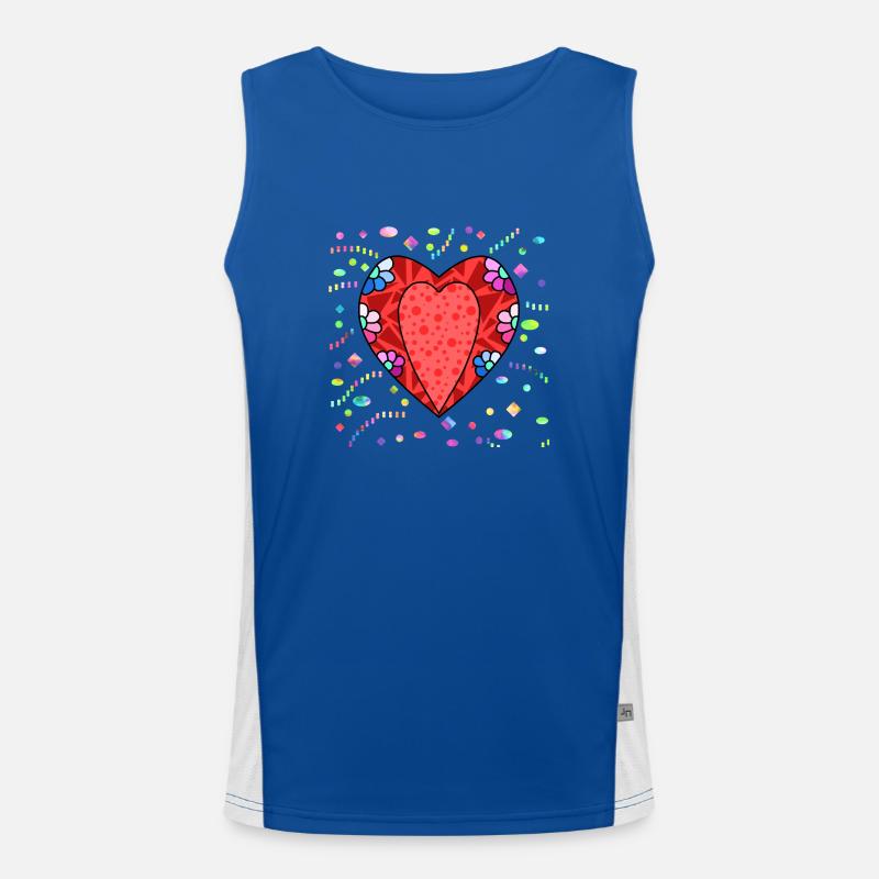Herz Funktionelles Kontrast-Tank Top für Männer 