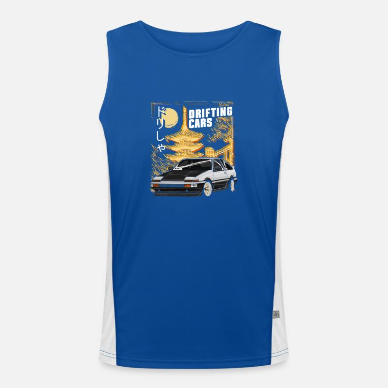 Drifting Car Burnout Engine Men's Functional Contrast Tank Top 