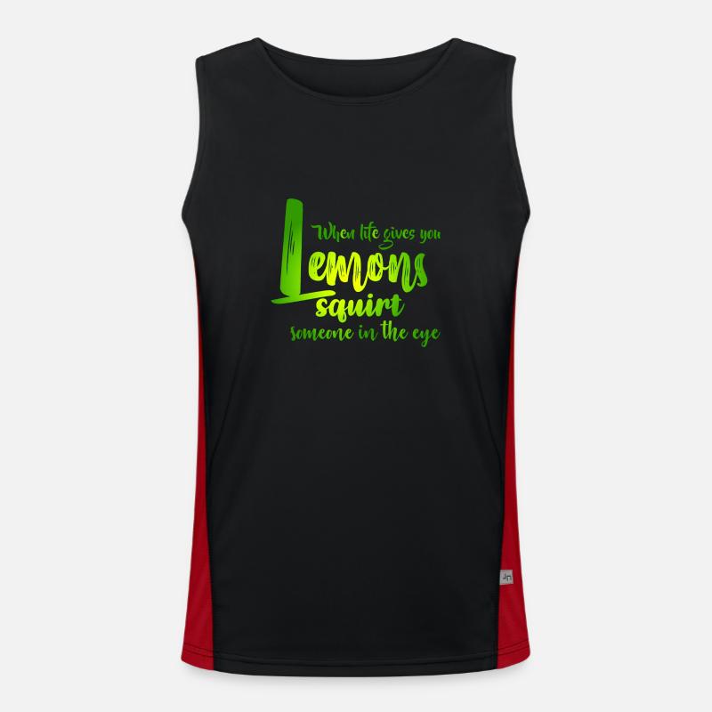 FUN Quote - Lemon Squirt - col Funktionelles Kontrast-Tank Top für Männer 