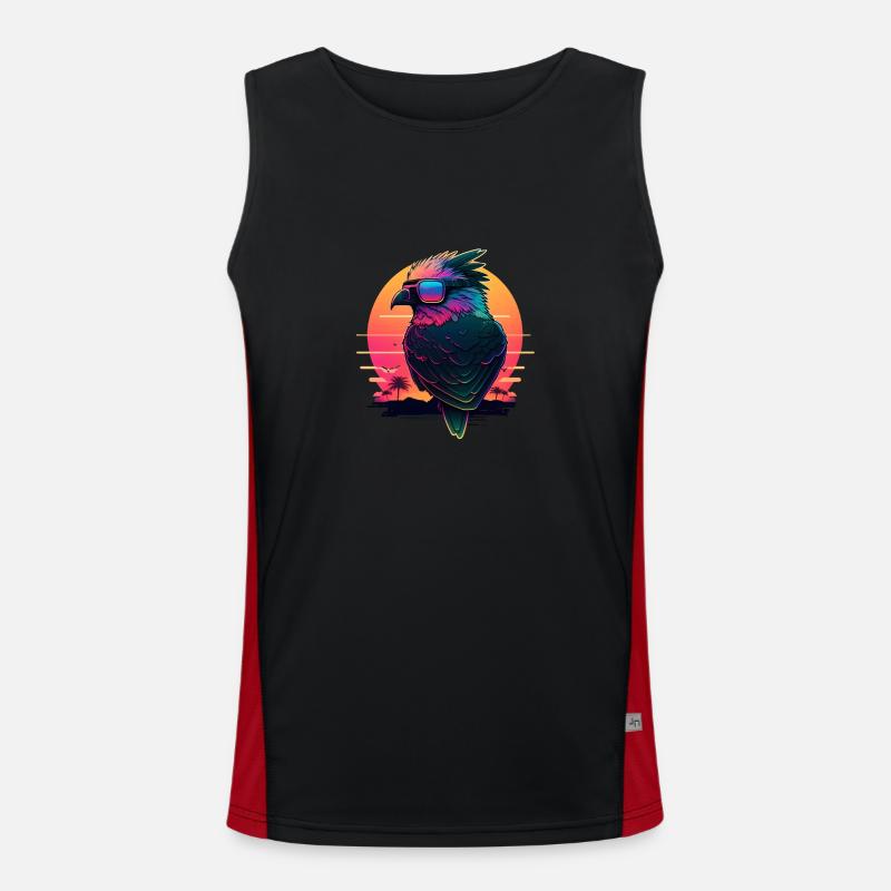 Synthwave sunset Bird Débardeur respirant contrasté Homme 