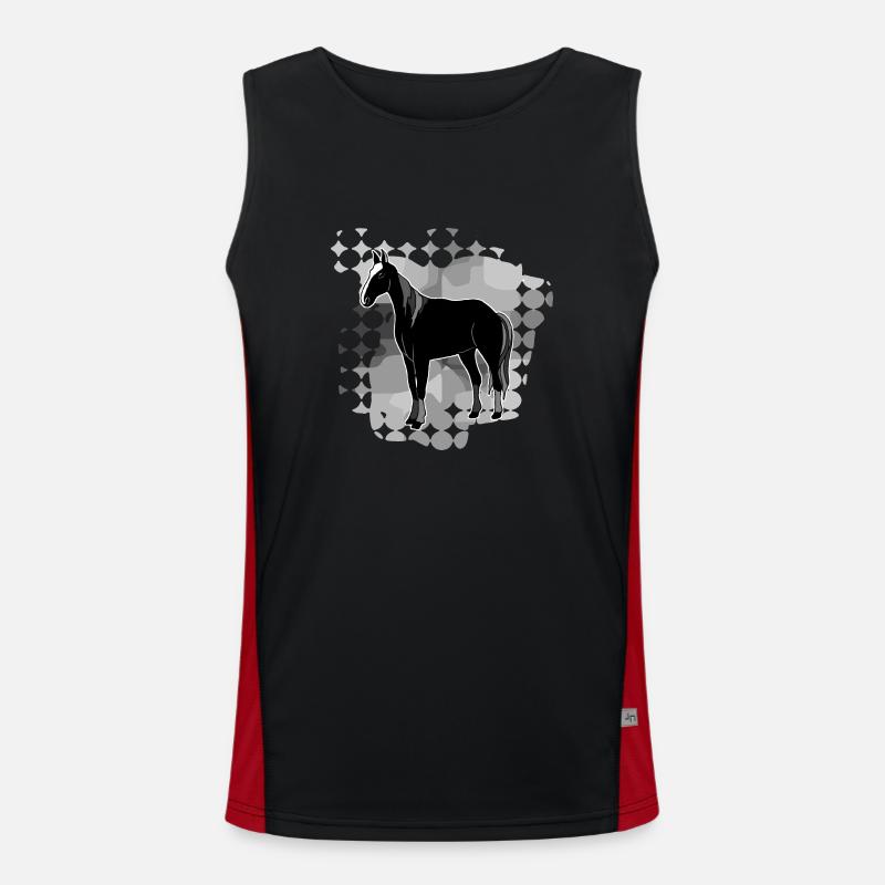 Pferd Funktionelles Kontrast-Tank Top für Männer 