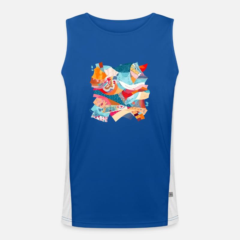 Patchwork aus Stoff Nr. 3 Funktionelles Kontrast-Tank Top für Männer 