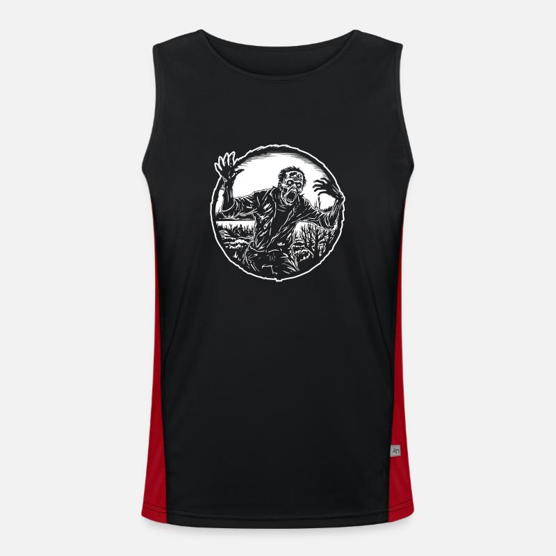 Zombie Undead Halloween Horror Men's Functional Contrast Tank Top 