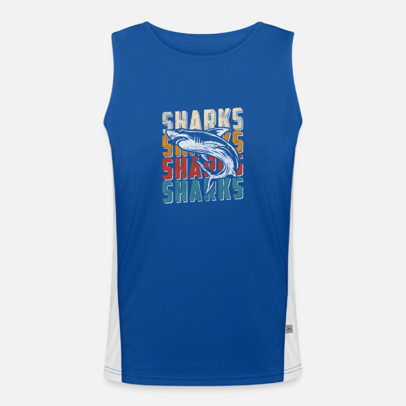 Great White Shark Diving Holiday Men's Functional Contrast Tank Top 
