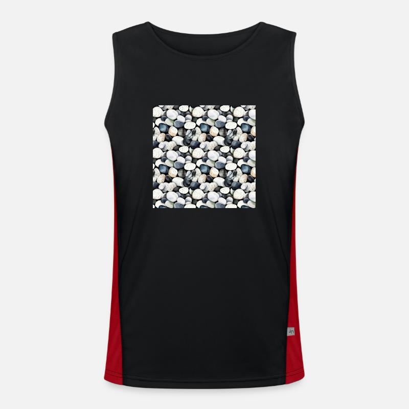 Smooth Stones Seamless Pattern Gemstones Polished Men's Functional Contrast Tank Top 