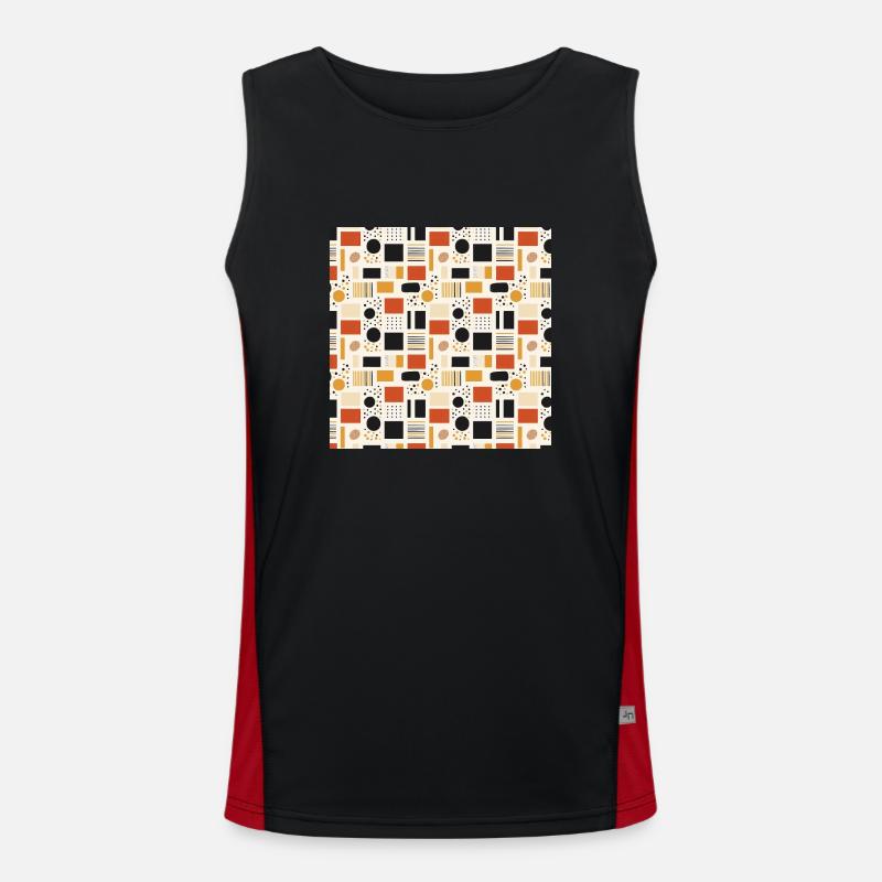 Abstract Geometric Seamless Repeat Pattern Shapes Men's Functional Contrast Tank Top 