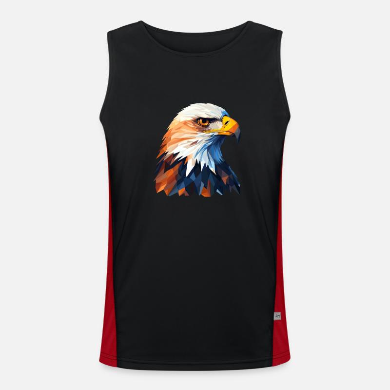 Bald eagle portrait for eagle fans Men's Functional Contrast Tank Top 