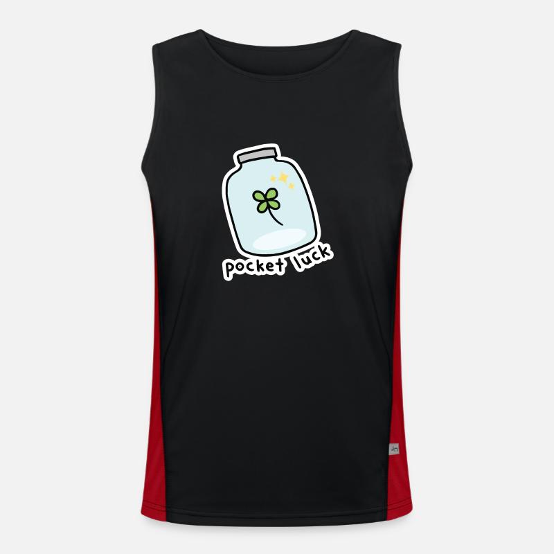 Taschenglück, Glas Glück Funktionelles Kontrast-Tank Top für Männer 