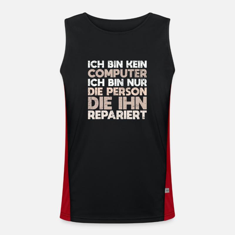 Ich Bin Kein Computer, Ich Bin Nur Die... Funktionelles Kontrast-Tank Top für Männer 
