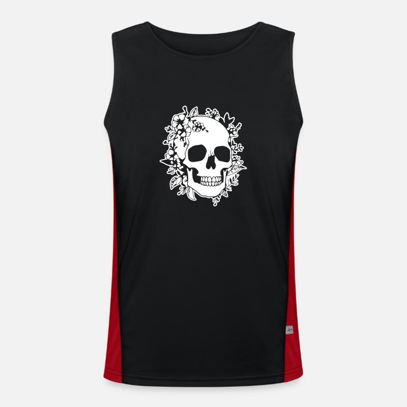 Skeleton Costume Bones Halloween Horror Men's Functional Contrast Tank Top 