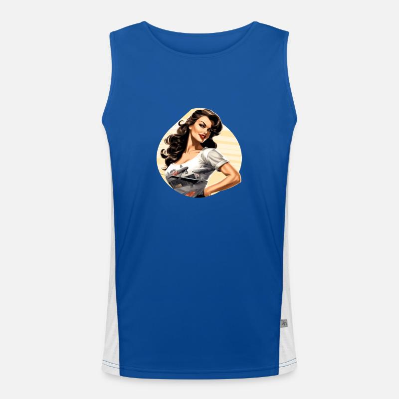 Pinup Maelys Pilot Funktionelles Kontrast-Tank Top für Männer 