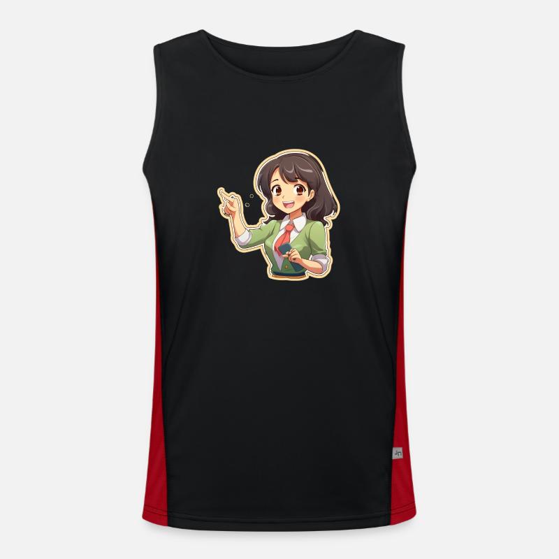 Anime Teach: Fun Explainer Funktionelles Kontrast-Tank Top für Männer 