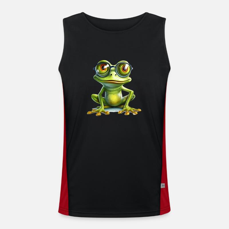 Frösche brauchen eigentlich keine Brille Funktionelles Kontrast-Tank Top für Männer 
