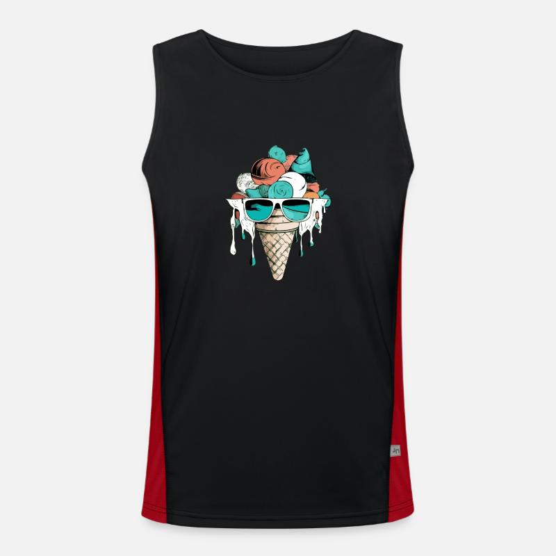 Erdbeer-Minz-Vanille-Eis Funktionelles Kontrast-Tank Top für Männer 