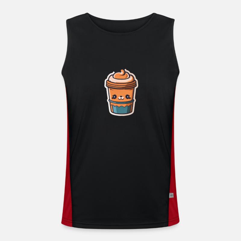Kaffee Funktionelles Kontrast-Tank Top für Männer 