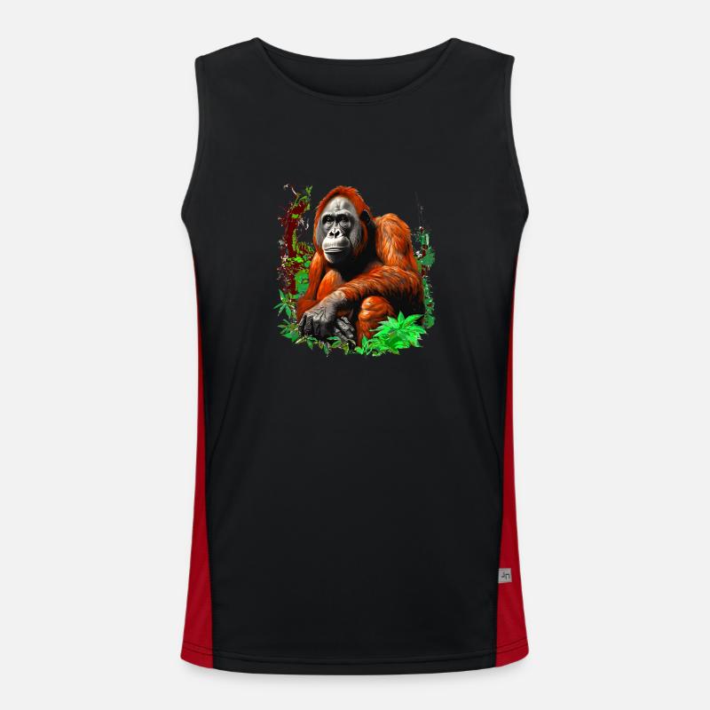 Orang-Utans können glücklich oder wütend sein Funktionelles Kontrast-Tank Top für Männer 