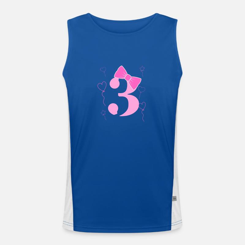3. Geburtstag Mädchen Funktionelles Kontrast-Tank Top für Männer 
