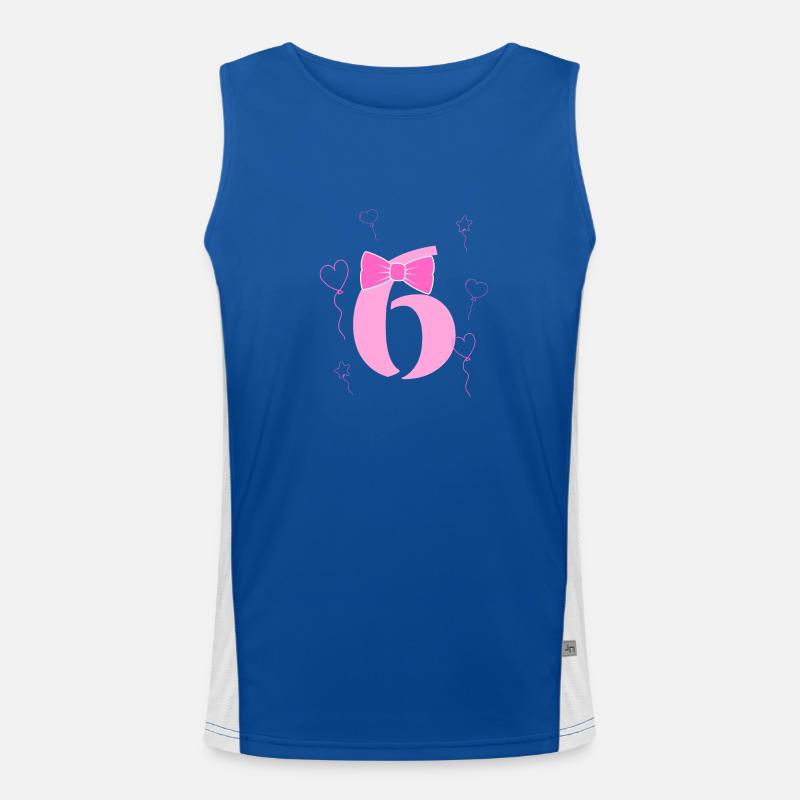 6. Geburtstag Kind Funktionelles Kontrast-Tank Top für Männer 