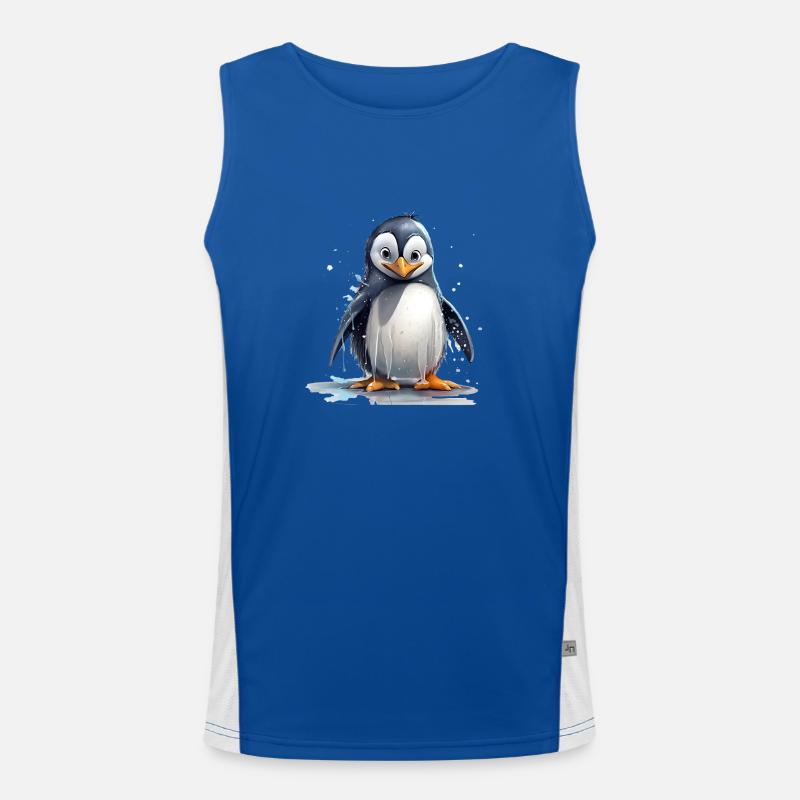 Funny penguin Men's Functional Contrast Tank Top 