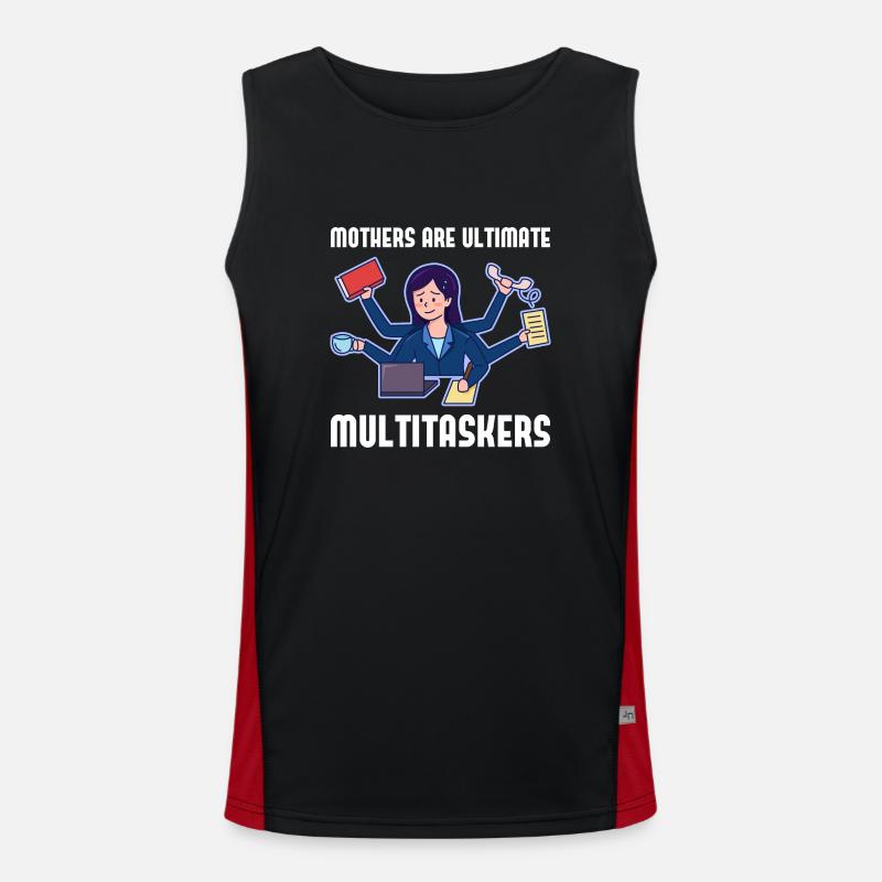 Multitasking for Mother's Day - Men's Functional Contrast Tank Top - black/red