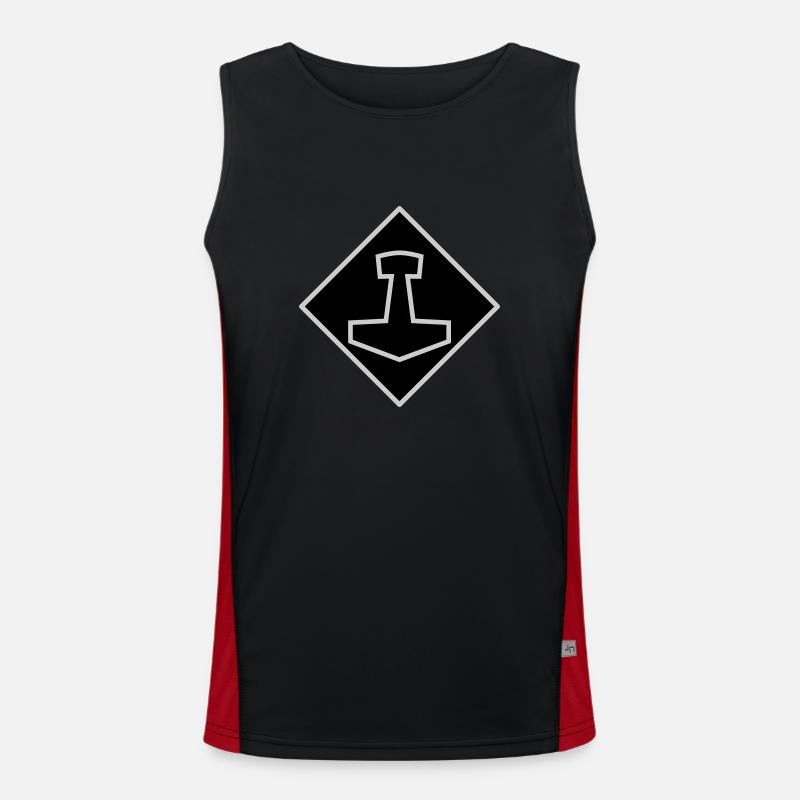 Mjölnir - Men's Functional Contrast Tank Top  - black/red