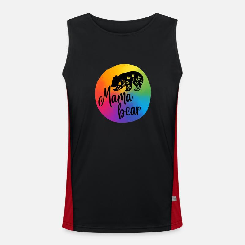 Mamabär, Regenbogen Funktionelles Kontrast-Tank Top für Männer 