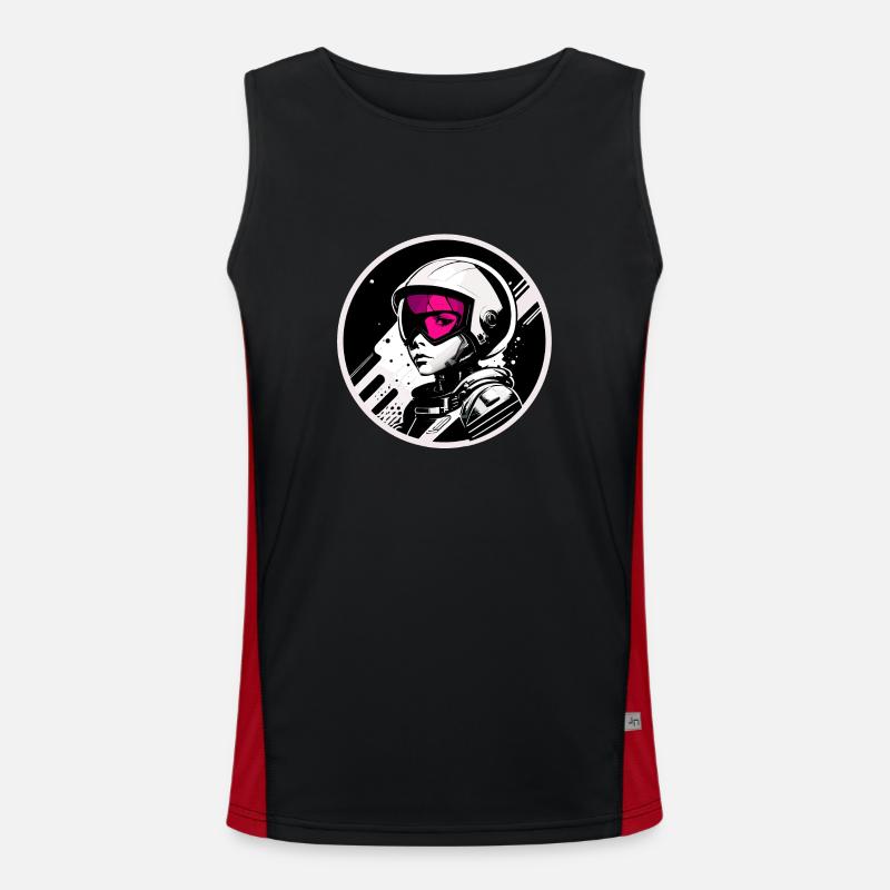 retro vintage space Funktionelles Kontrast-Tank Top für Männer 