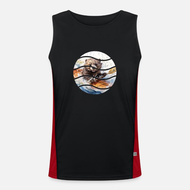 Kanu Otter Funktionelles Kontrast-Tank Top für Männer 