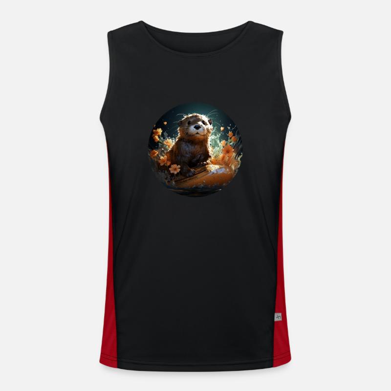 Surfboard Sea Otter Funktionelles Kontrast-Tank Top für Männer 