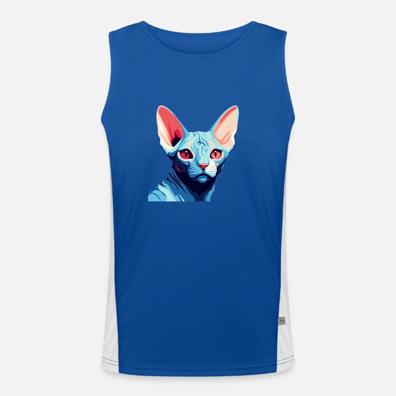 Chat bleu Débardeur respirant contrasté Homme 