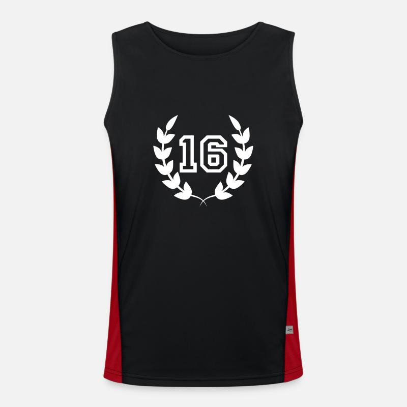 16th birthday-gift idea 16 years - Men's Functional Contrast Tank Top - black/red