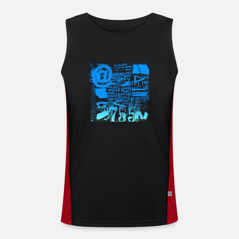 Newspaper Clips Scrapbook Magazines Alphabet Code Men's Functional Contrast Tank Top 