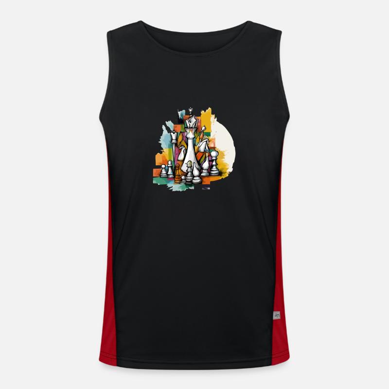 Schach-Komposition Funktionelles Kontrast-Tank Top für Männer 